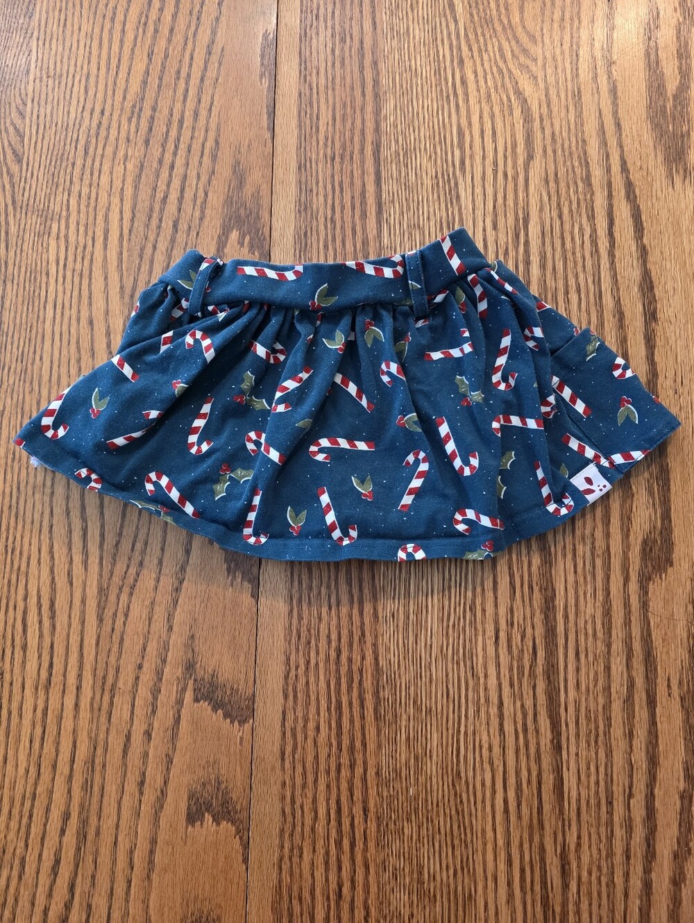 Sweethoney 2t Christmas Skirt Skort Navy Candy Cane Print